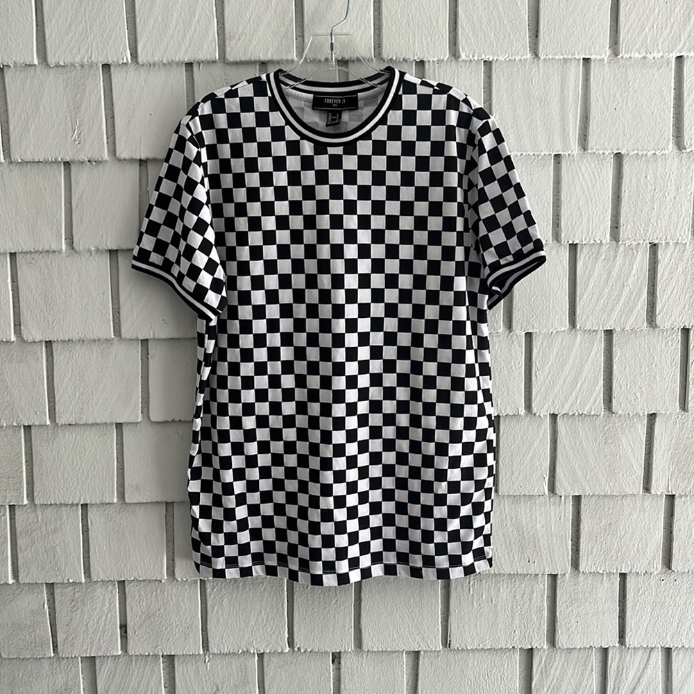 FOREVER 21 Men's Checkered Graphic T-shirt size S
